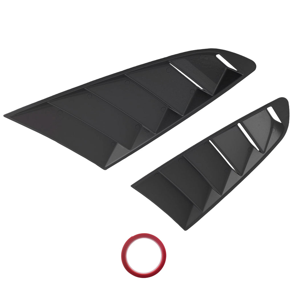 ABS Side Window Louvers for Ford Mustang 2-DR (2015–2020) Gloss Black