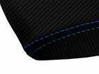 Console Lid Armrest Cover for Honda Pilot (2009–2015) Carbon Fiber Blue Stitch