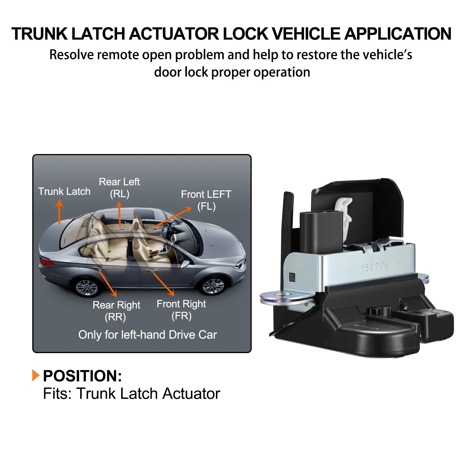 Trunk Latch Actuator Lock for VW Beetle Tiguan (2009–2019) 5M0827505E