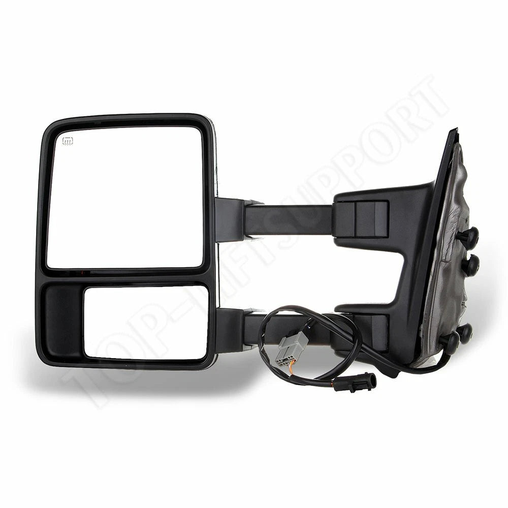 Set of 2 Chrome Tow Power Heated Smoke Signal Side Mirrors for F250-F550