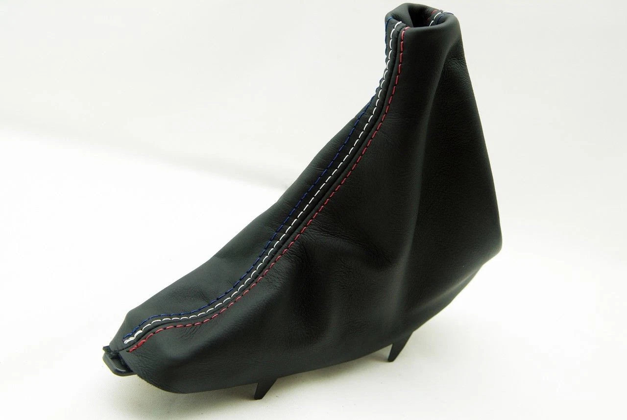 E Brake Boot for Ford Mustang (2010–2014) - Leather Synthetic, Tri Color Stitch