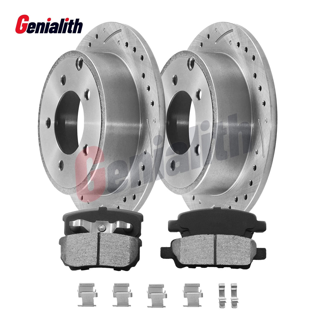 Set of 2 Rear Disc Rotors + Brake Pads for Jeep Patriot Compass Dodge Avenger (2007–2017)