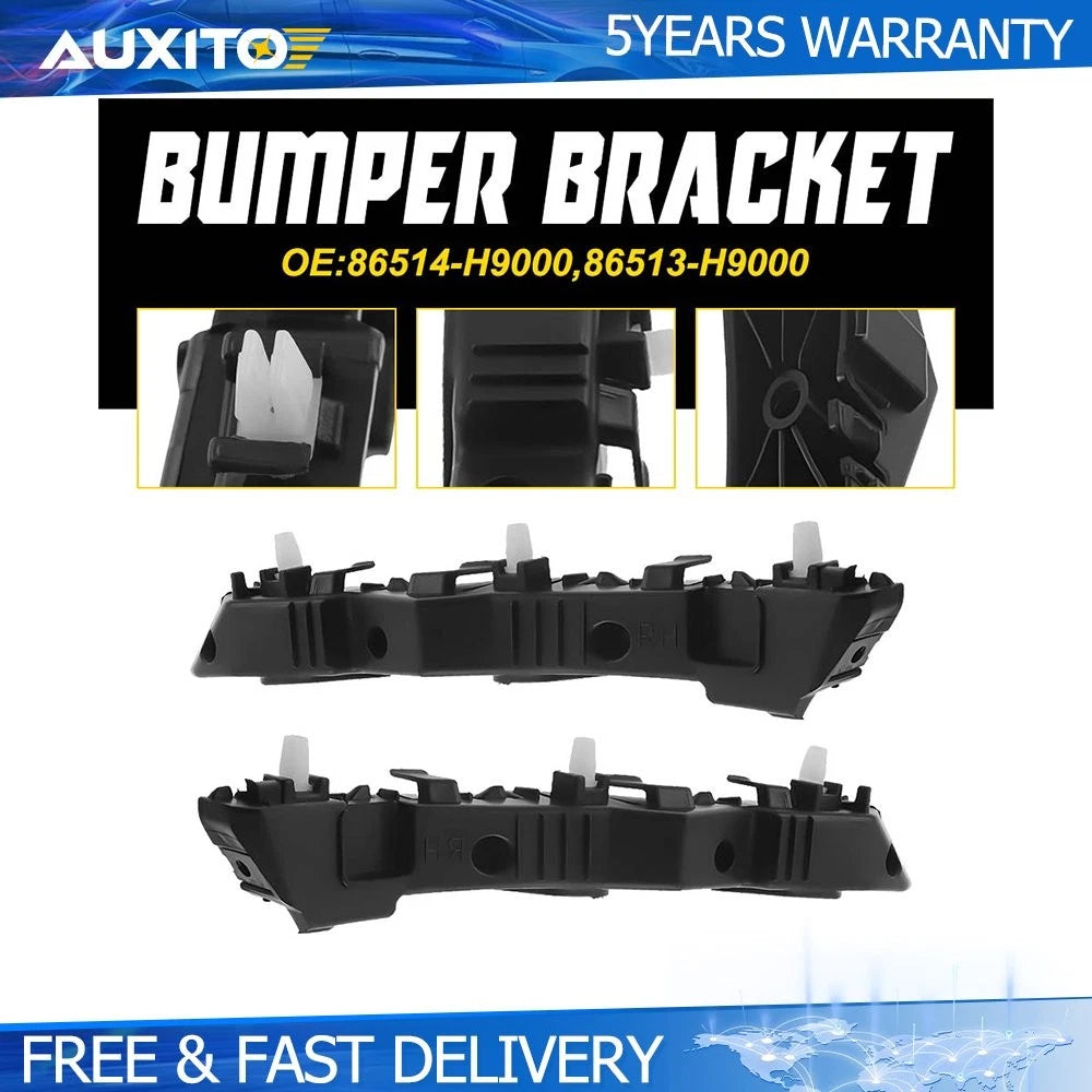 Set of 2 LH & RH Front Bumper Retainer Brackets for 2018–2020 Kia Rio