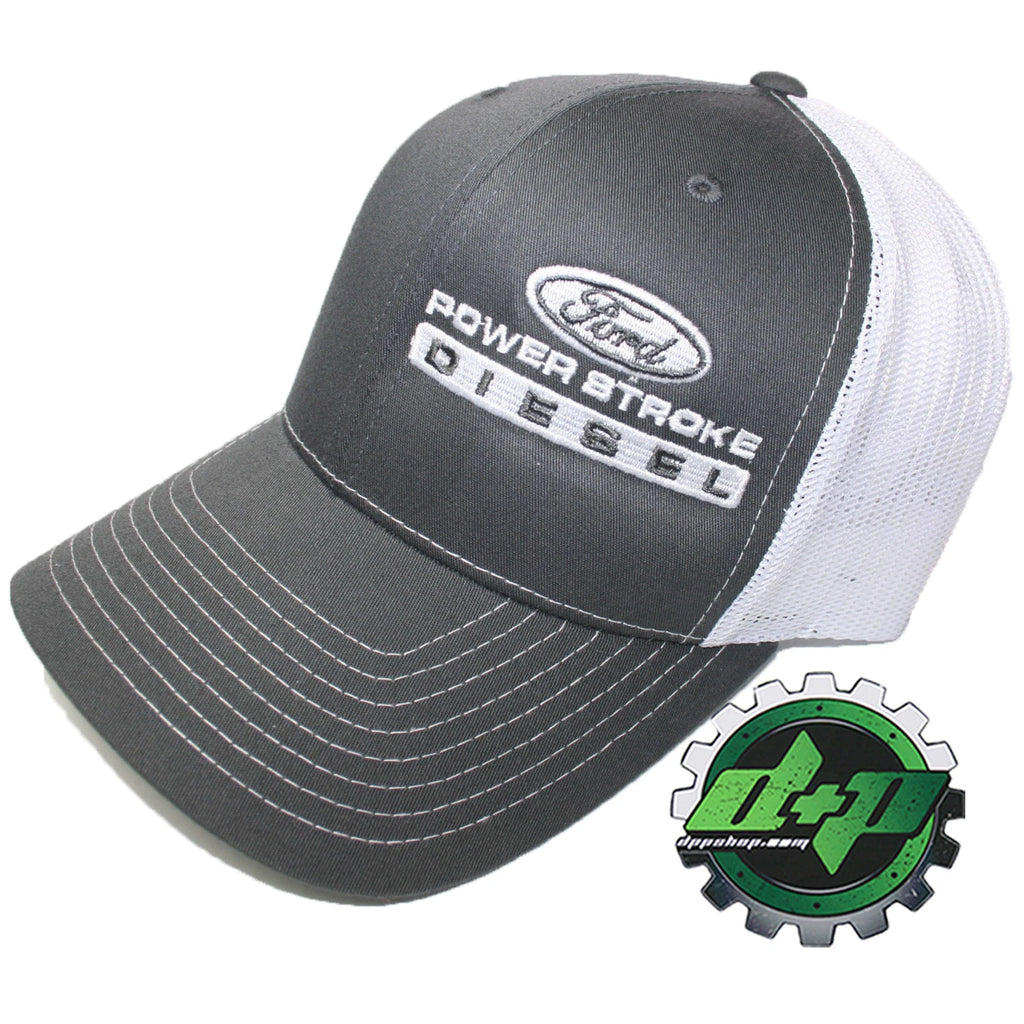 Ford Powerstroke Hat for Ford Truck (Charcoal Gray/White Mesh)