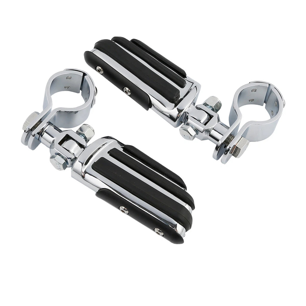Set of 4 Chrome Adjustable Footpeg Clamps for Harley Street Glide