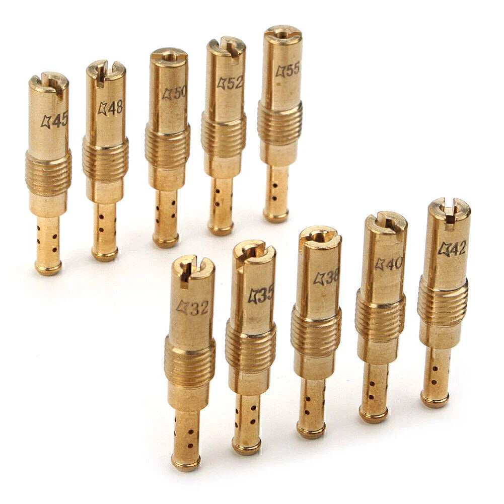 10 Pcs Carburetor Pilot Slow Jets for PWK Mikuni OKO KOSO (32-55)