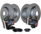 Front & Rear Brake Kit Drilled Disc Rotors & Bosch Pads for Dodge Jeep