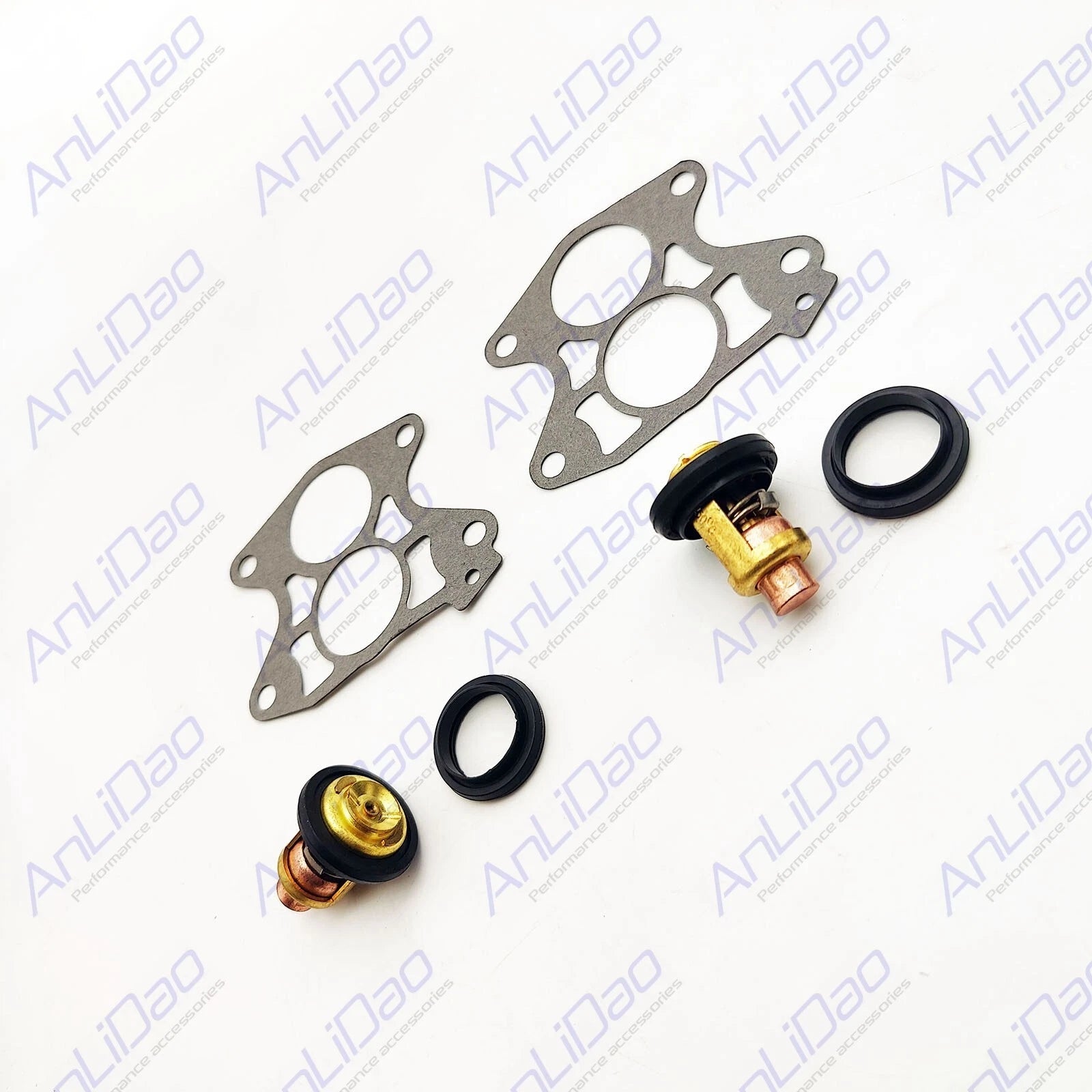 2Pcs Thermostat + Gasket for Yamaha 15-115-130-220HP (1990–2023) 6E5-12411 688-12414