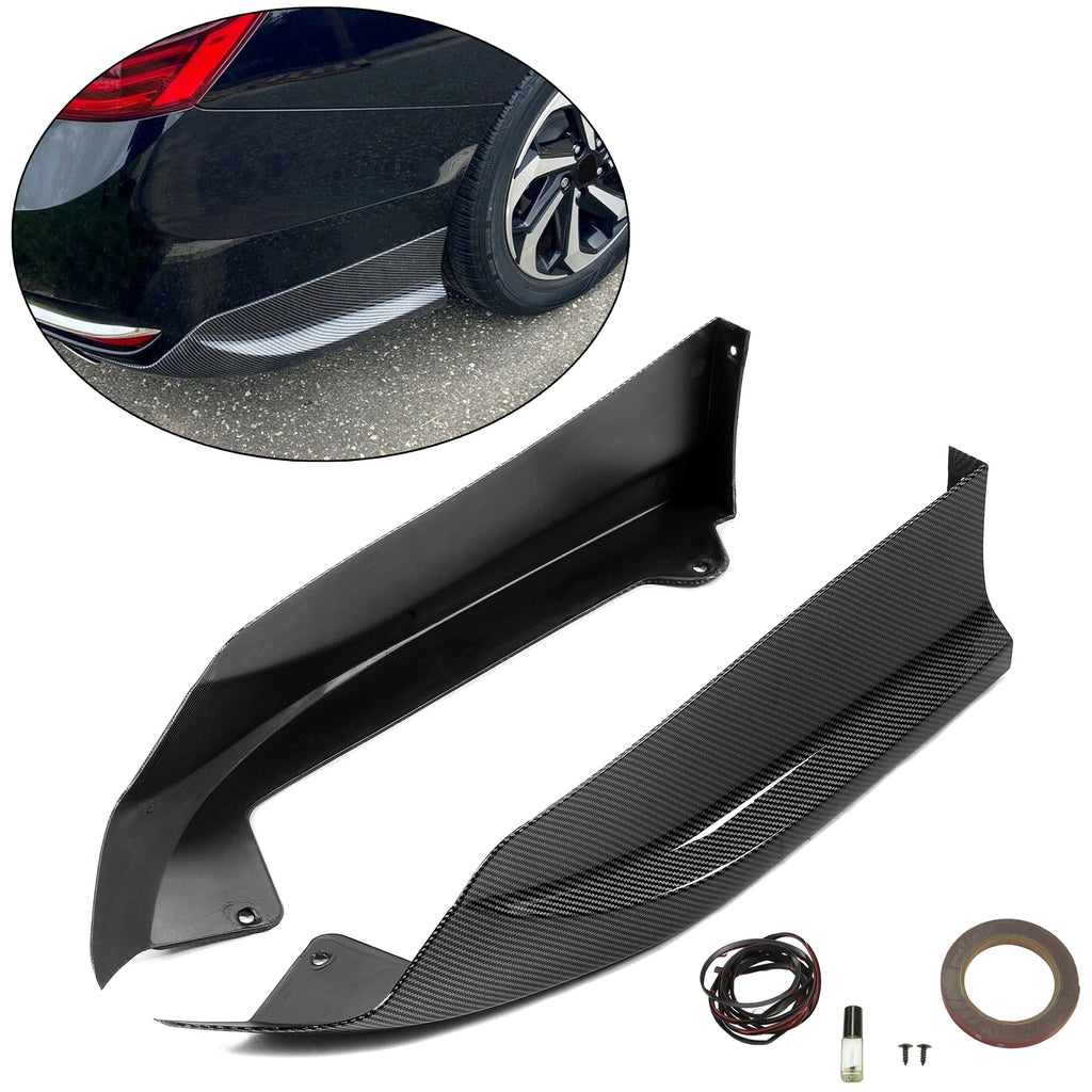 2X Carbon Fiber Rear Bumper Spoiler Lip for Honda Accord 4DR (2016–2017)