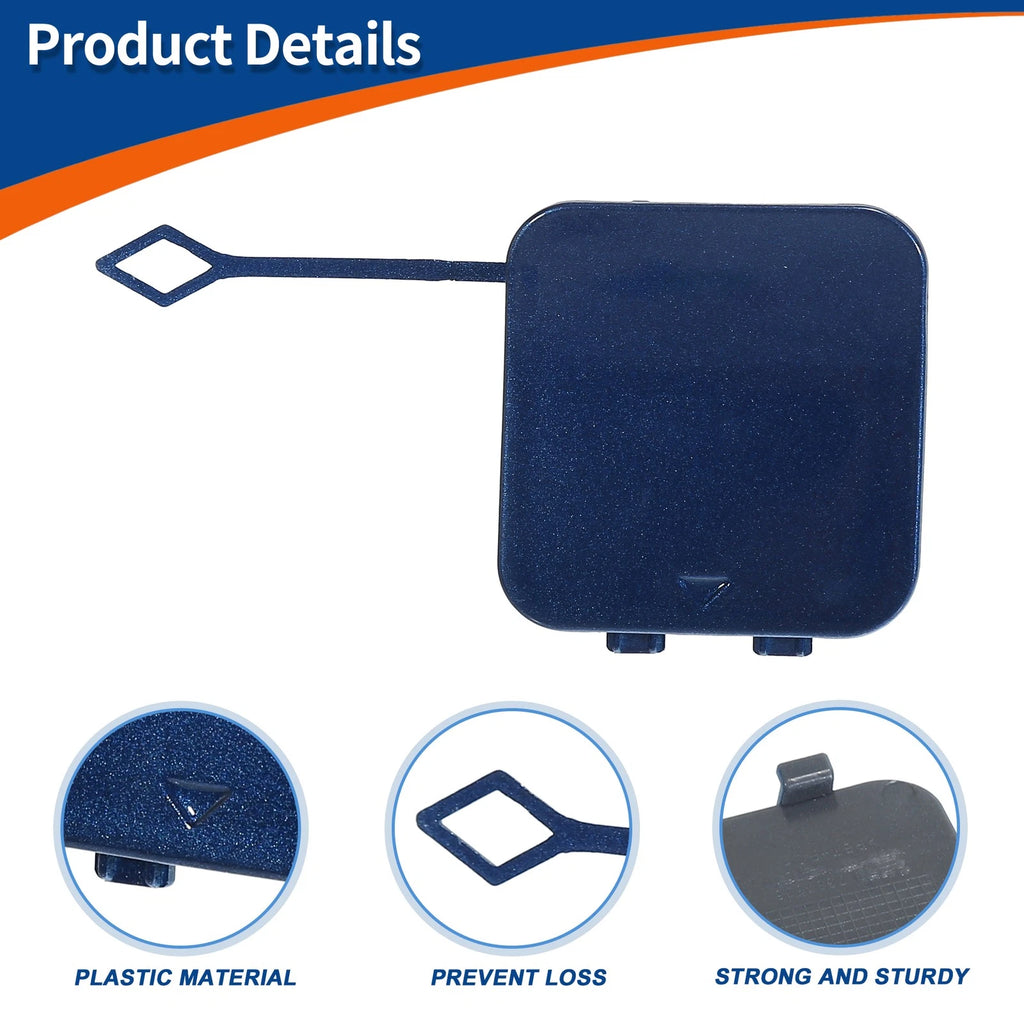 Rear Car Bumper Tow Hook Cover for BMW 530i 540i M5 (2017–2021) No. 51127475589 Quantum Blue