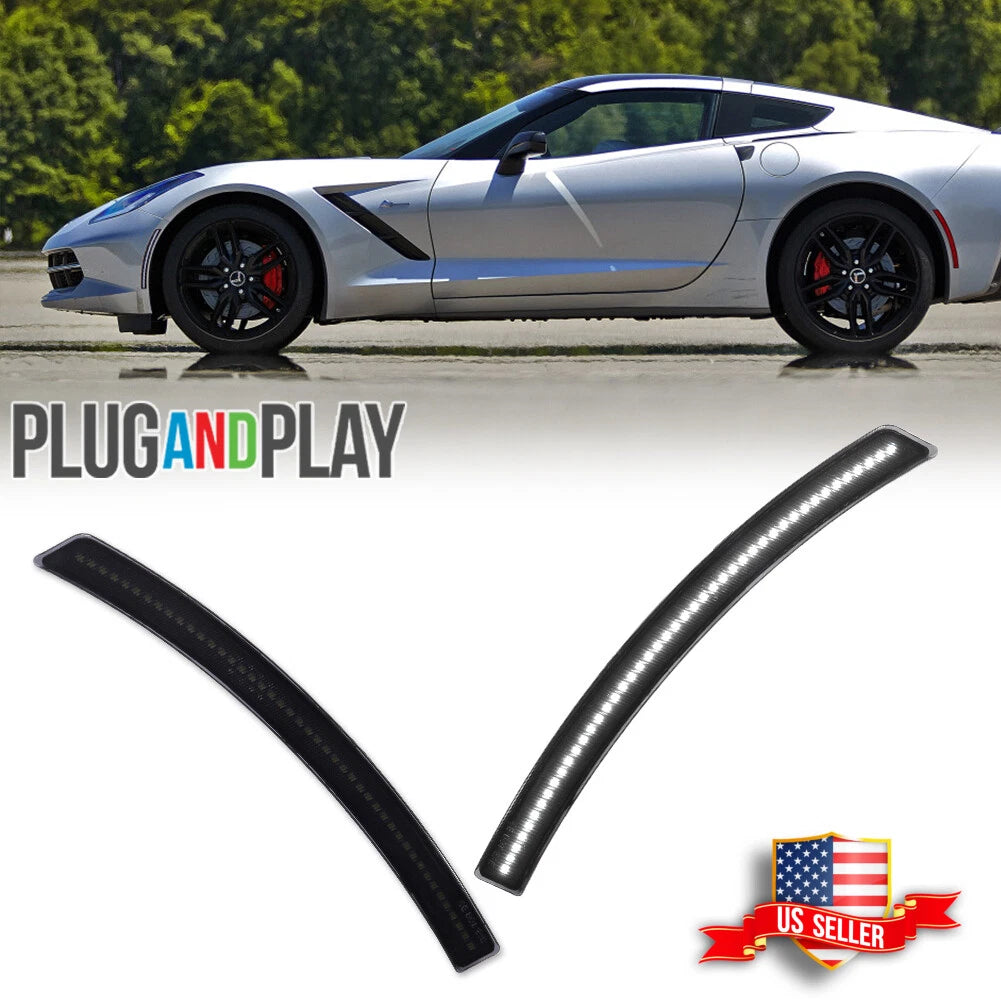 Smoke Lens LED Side Marker Lights for Chevy Corvette C7 (2014–2019)