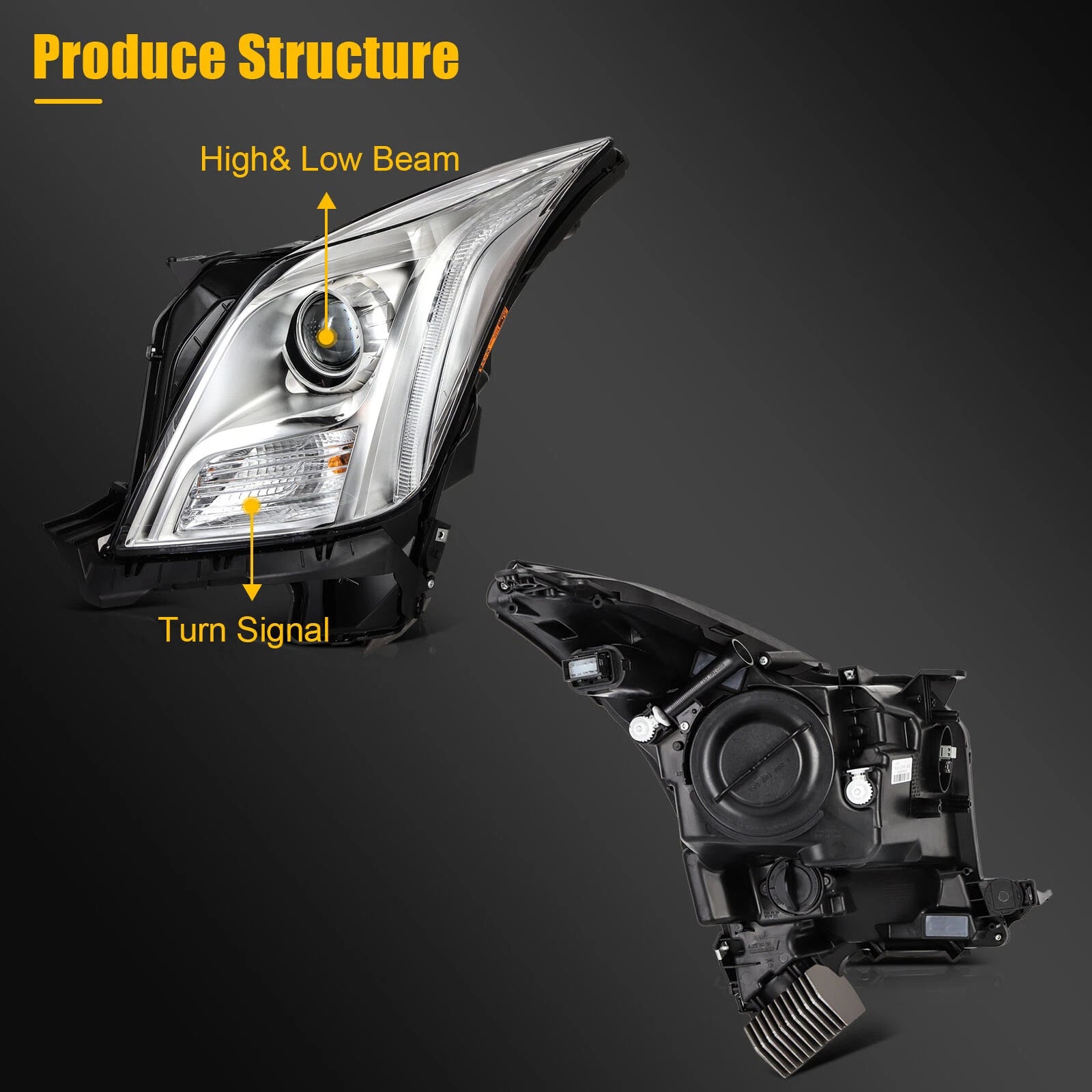 HID Xenon Headlight Left Side for Cadillac XTS (2013–2017)