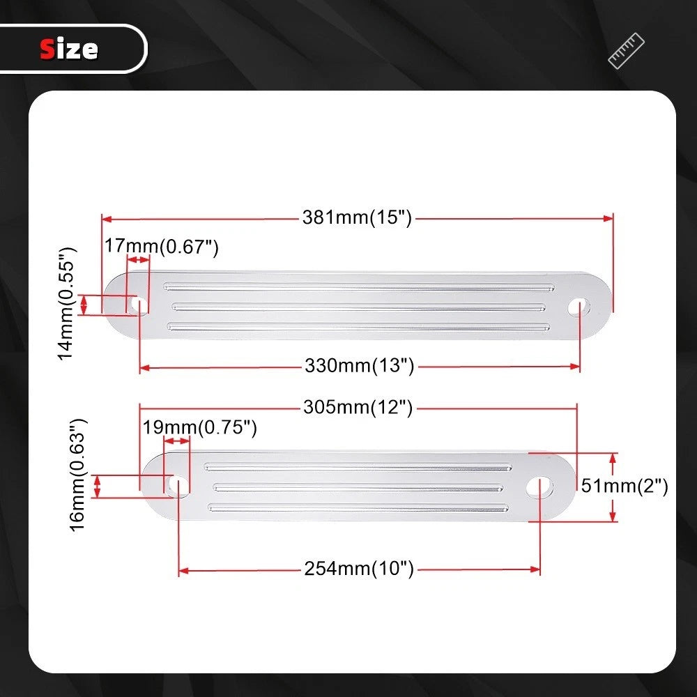 Transom Support Plate for Marine (12" x 2", 15" x 2")