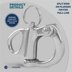 Fixed Bail Snap Shackle for Marine Applications (2 inches, FO441)