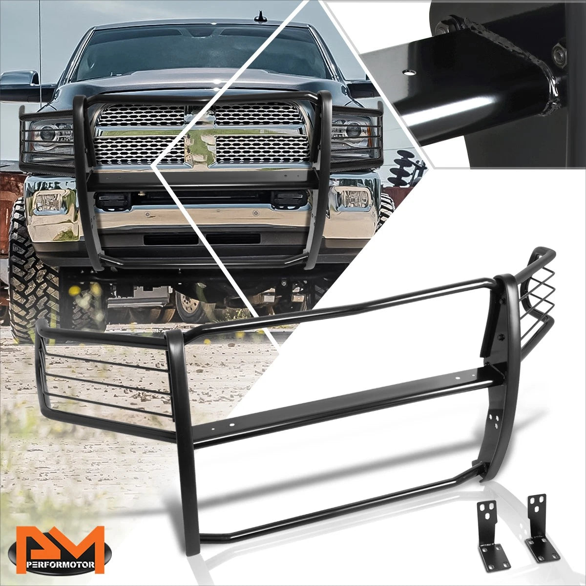 Front Bumper Brush Grille Guard for Ram 2500/3500 (2010–2018) Black