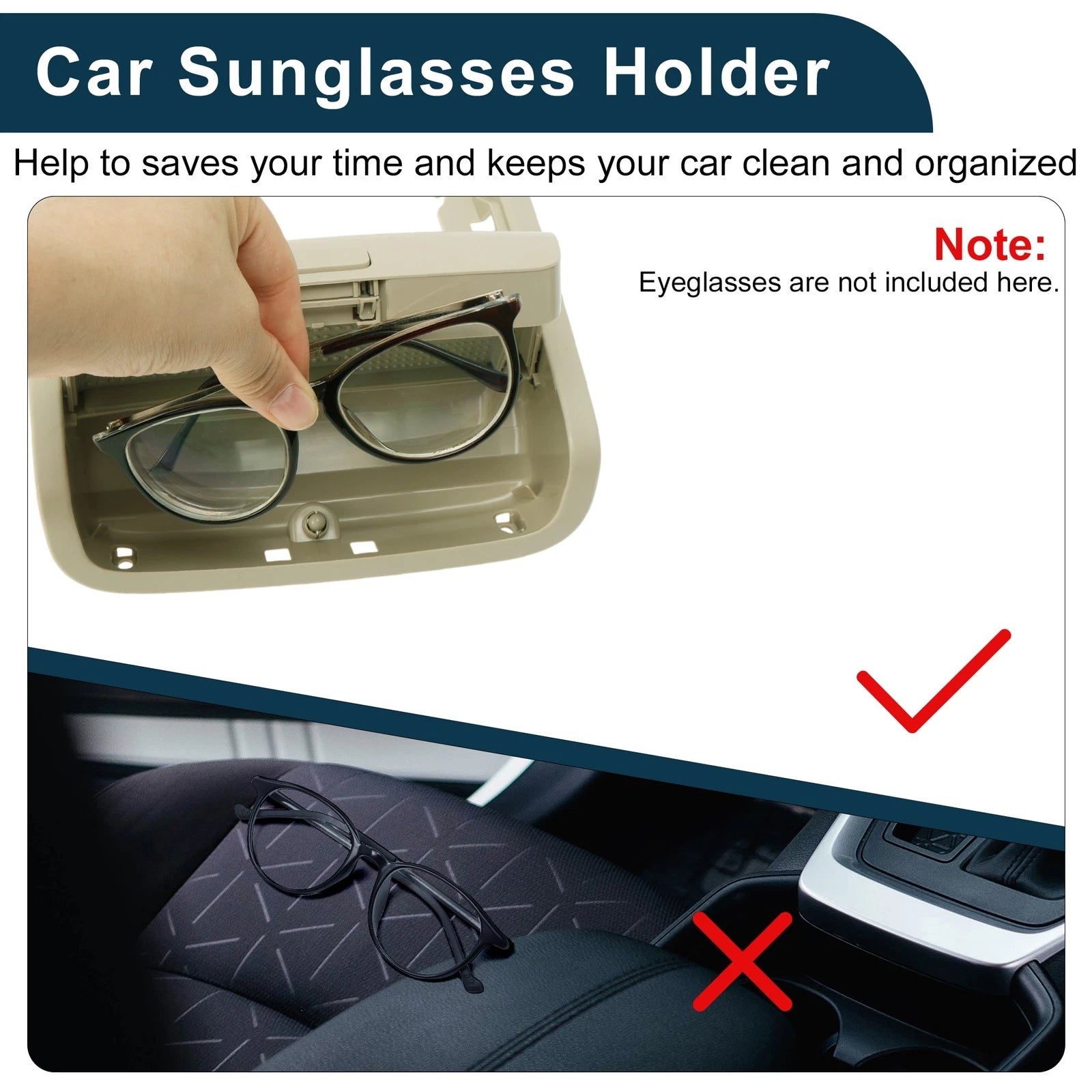 Car Sunglasses Case for Volkswagen Jetta/Vento MK6 (2011–2014) Beige