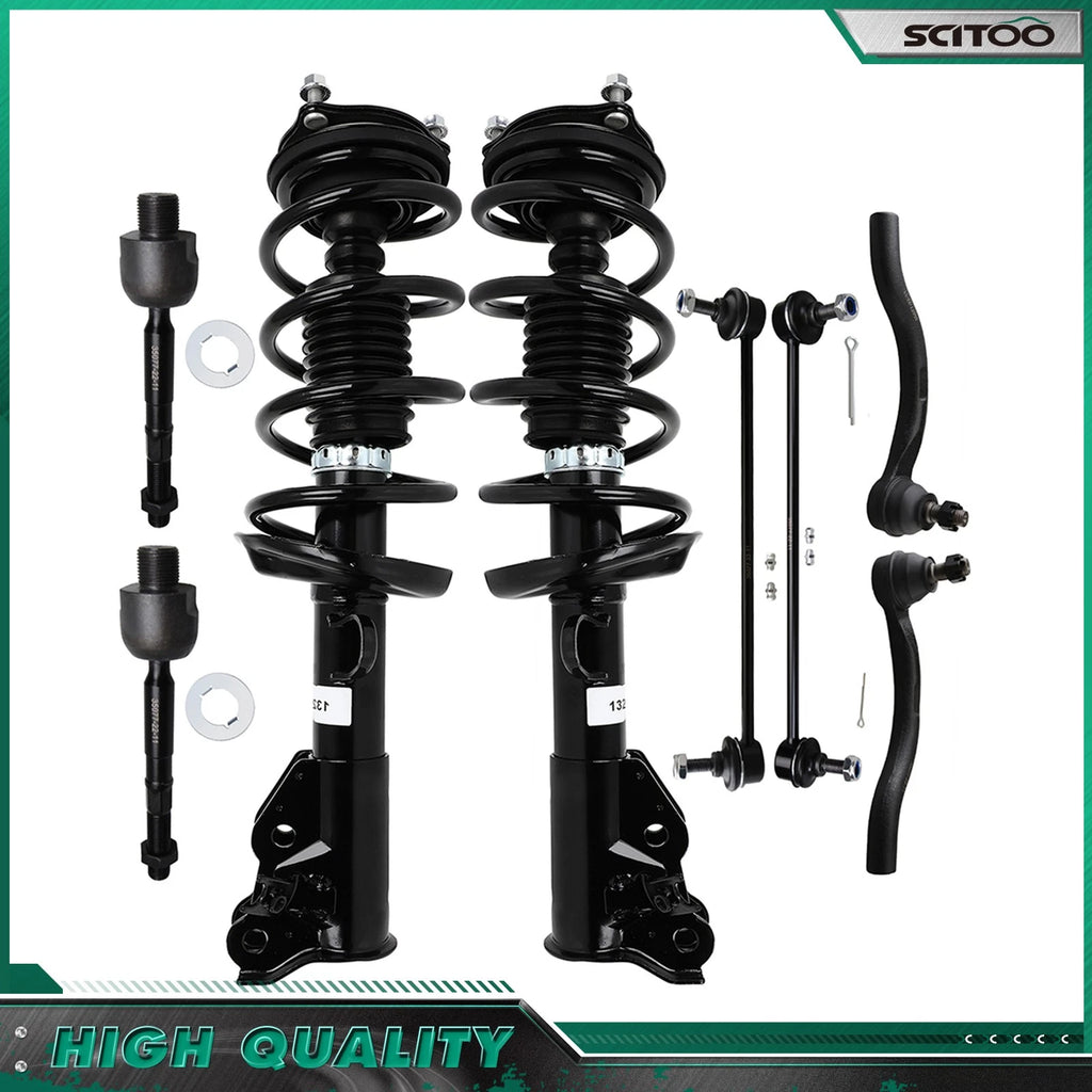 Front Complete Struts, Sway Bar Links, Tie Rods for Honda Civic (2013–2015)