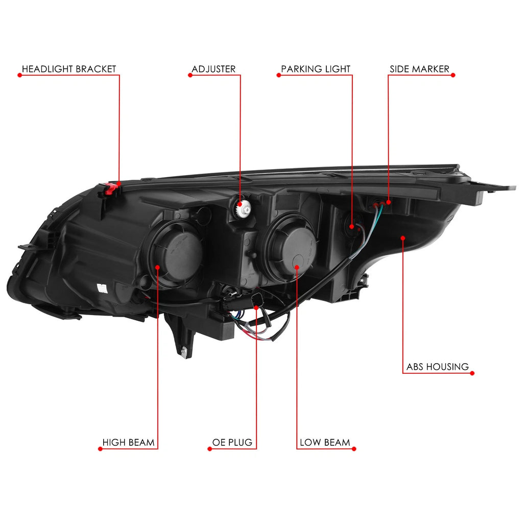 Chrome/Amber Projector Headlight for Chevrolet Malibu (2013–2015) - Right