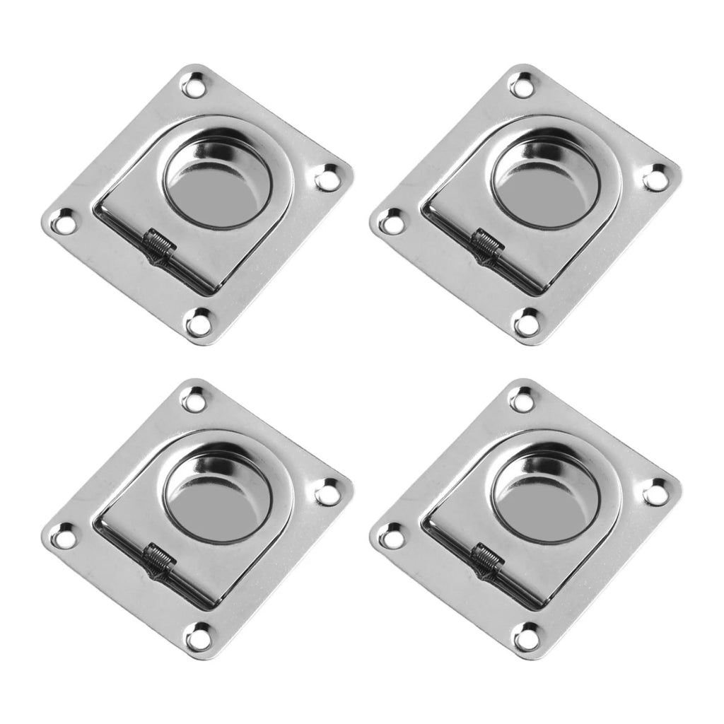 Set of 4 Stainless Steel D Rings for Cargo in Boats and Trailers
