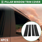 Set of 4 Door Pillar Window Trim for Toyota Tundra (2007–2013) Black