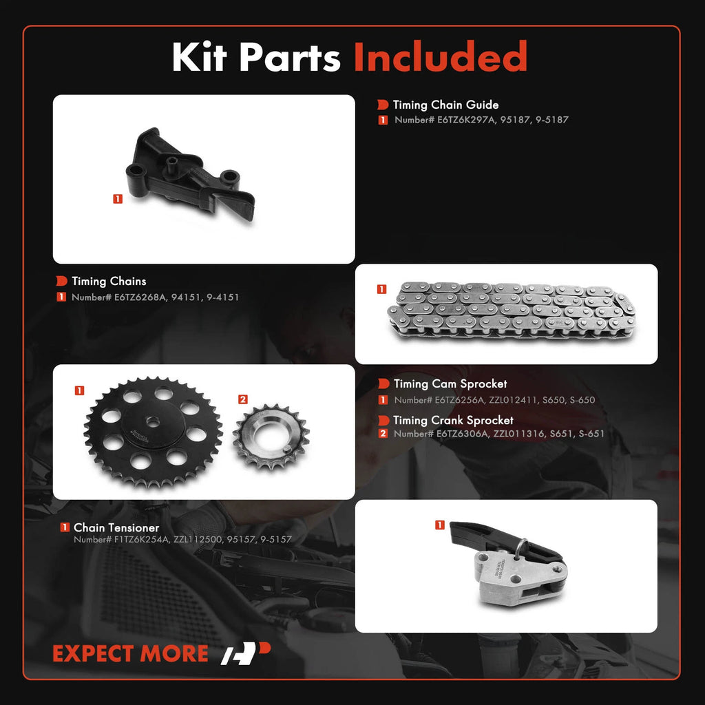 5X Timing Chain Kit for Ford Ranger Bronco II Merkur V6 (1986–1992)