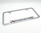 Notched Chrome License Plate Frame Replacement for Chevy C8 Corvette (2020–2024)