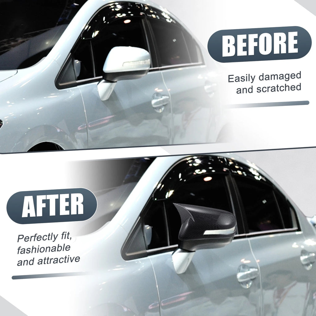 Pair Rearview Mirror Cover Overlay for Honda Civic (2012–2015) Carbon Fiber