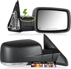 Set of 2 LH+RH Mirrors for Ram 1500 (2013–2019) Power Fold Heated Puddle Light