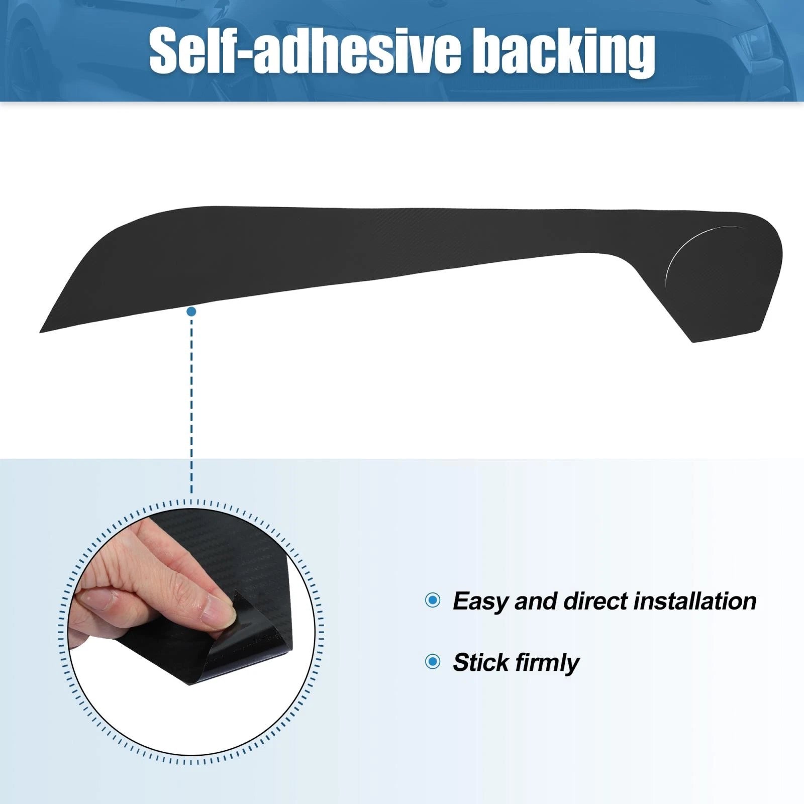 Set of 4 Car Door Anti Kick Protector Stickers for Ford Mustang (2015–2022) Black