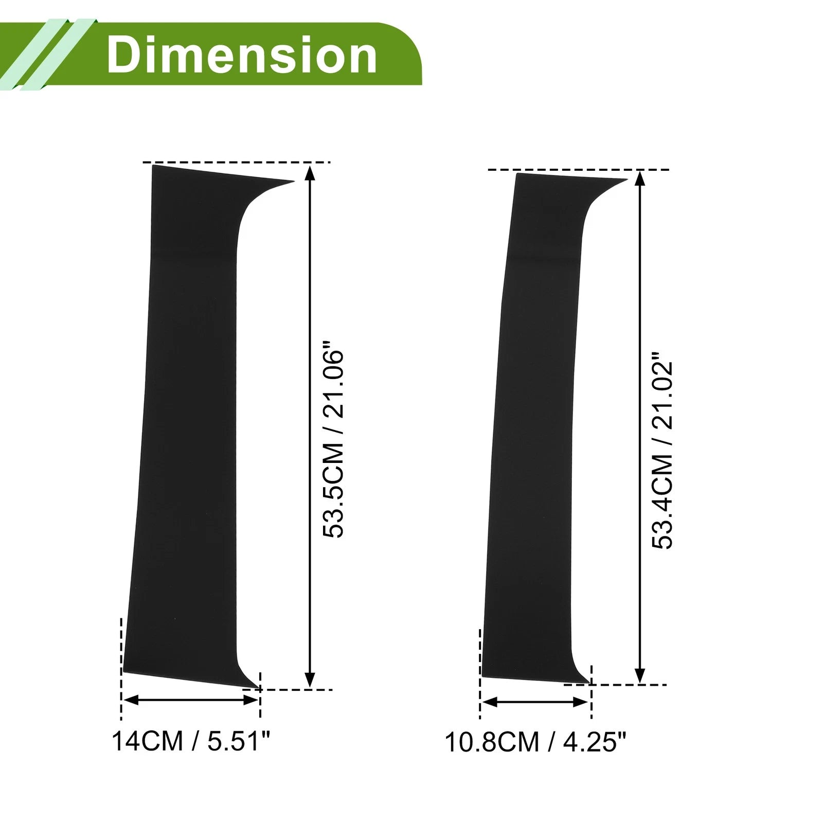 Set of 4 Pillar Window Trim for Chevy Suburban (2007–2013) Black