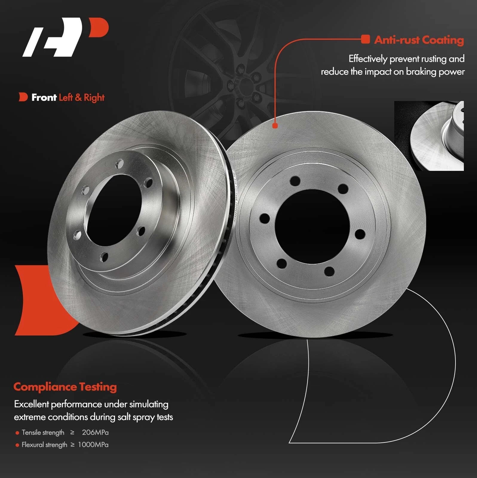 Front Disc Brake Rotors & Ceramic Pads for Toyota 4Runner (2003â2009)