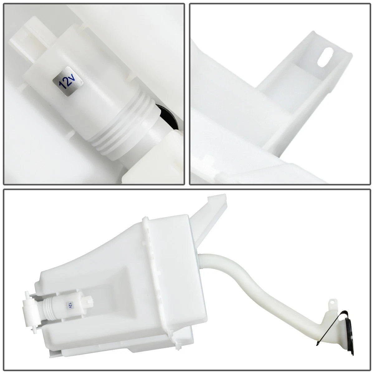 Windshield Washer Fluid Reservoir Tank Bottle w/Cap+Pump for Nissan Versa (2007–2012)