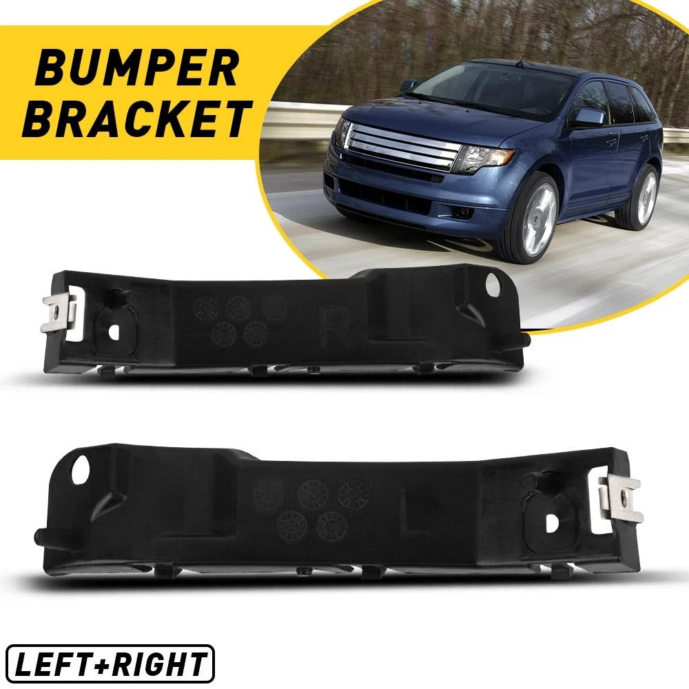 2X Black Bumper Support Brackets for Ford Edge (2007–2010)