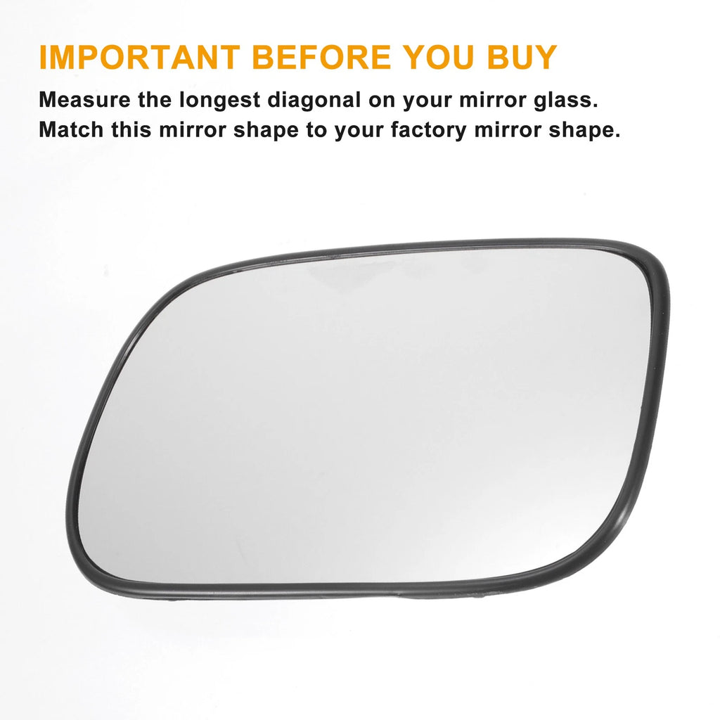Left Side Heated White Mirror Glass for Honda Civic (2001–2005)