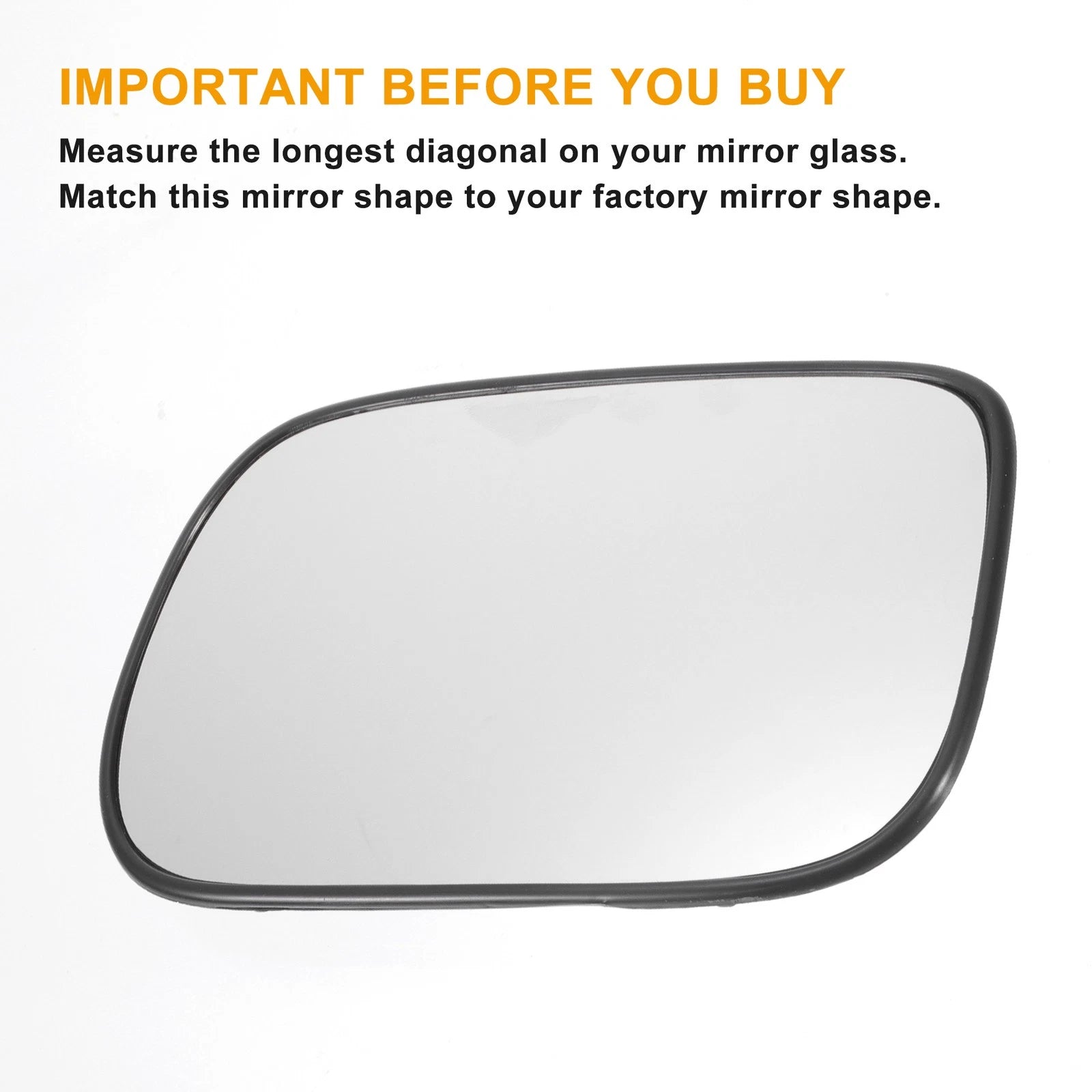 Left Side Heated White Mirror Glass for Honda Civic (2001–2005)