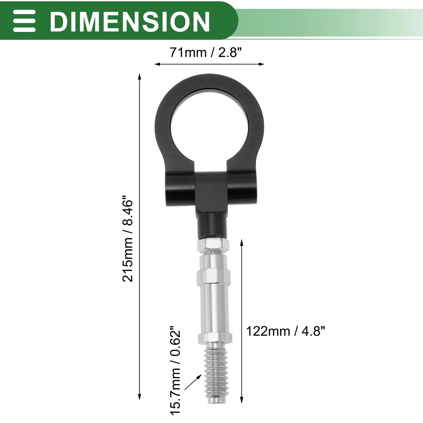 Tow Hook Set for Volkswagen MK7 (2014–2022) 15.7mm Aluminum Alloy 122mm