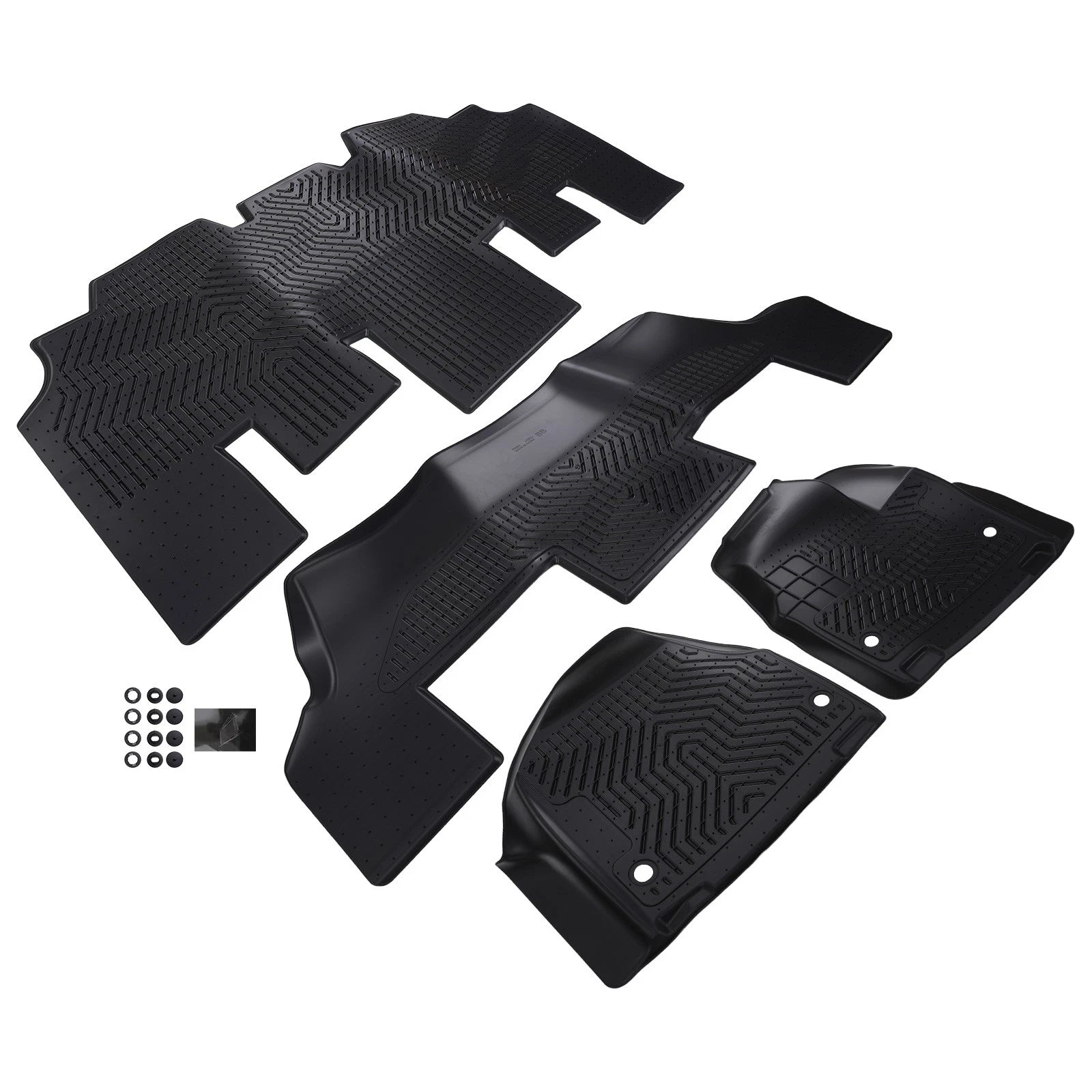 Floor Mats Liner for Chrysler Pacifica (2017–2025) TPE All Weather Waterproof