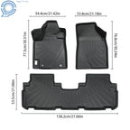 Set of 3 TPE Floor Mats Liners for Toyota Highlander (2008–2013)