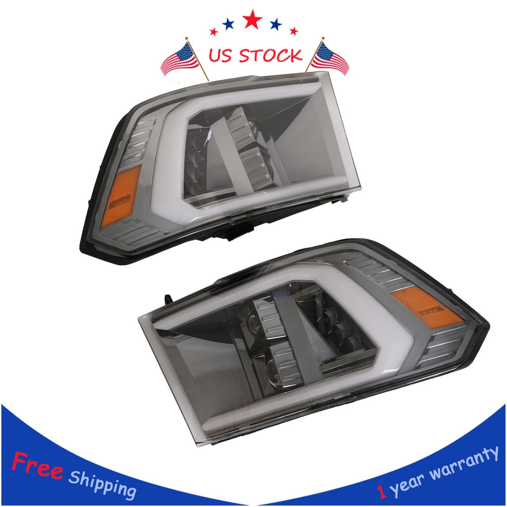 LED Strip Bar Projector Headlights for Dodge Ram 1500 2500 (2009–2018)