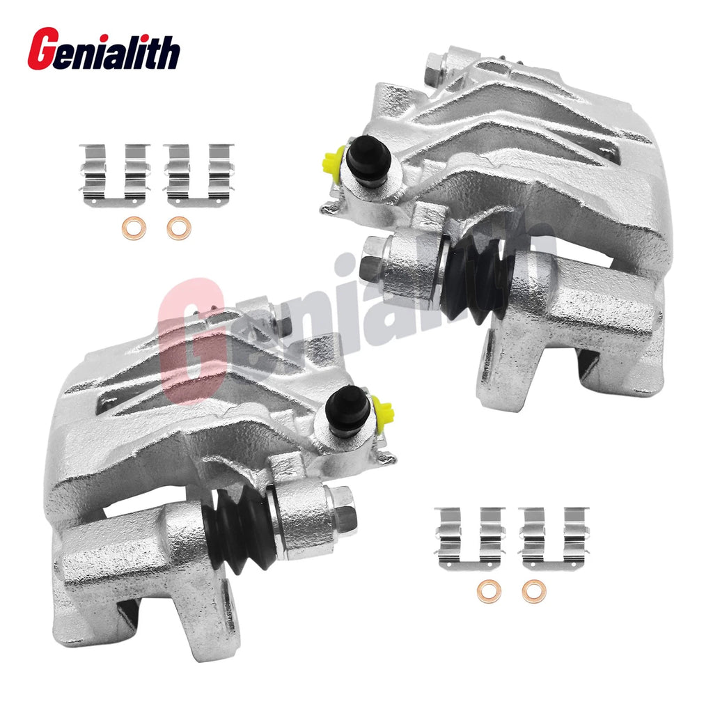 2 Rear Disc Brake Caliper with Bracket for Hyundai Accent Kia Rio (2006–2007)