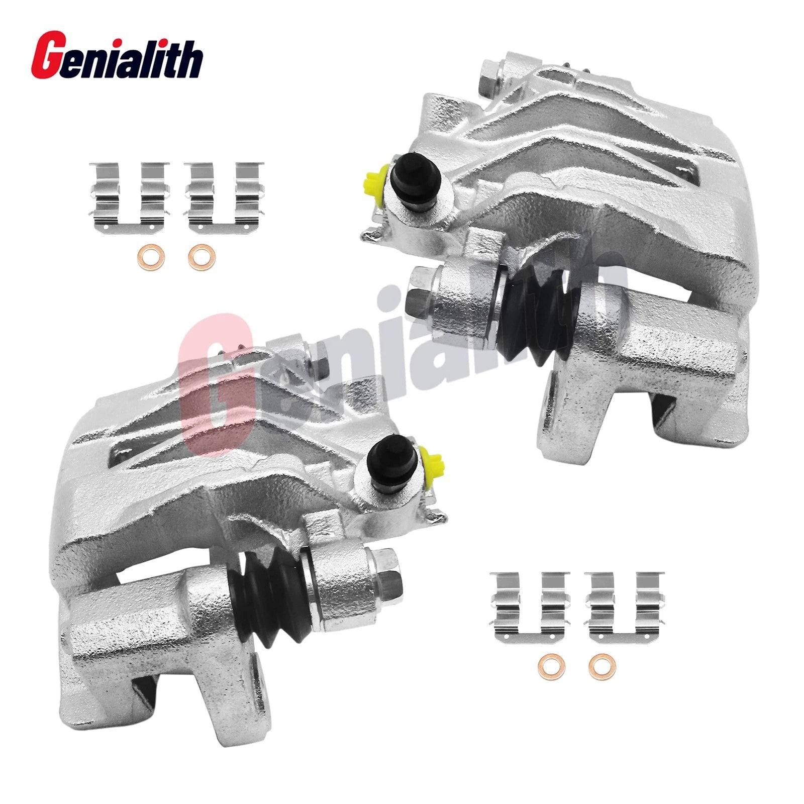 2 Rear Disc Brake Caliper with Bracket for Hyundai Accent Kia Rio (2006–2007)