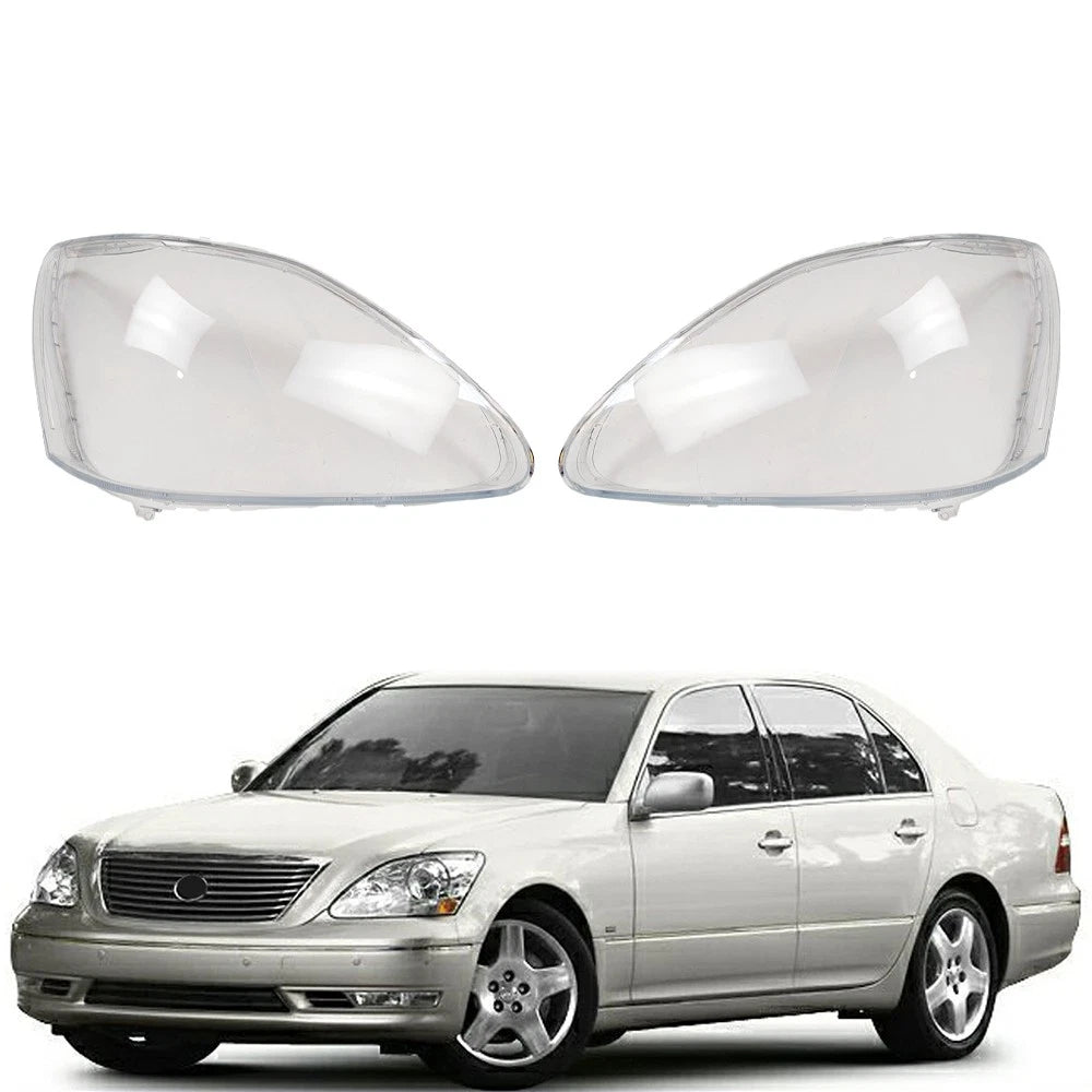 Set of 2 Front Headlight Lens Covers for Lexus LS430 (2004–2006)