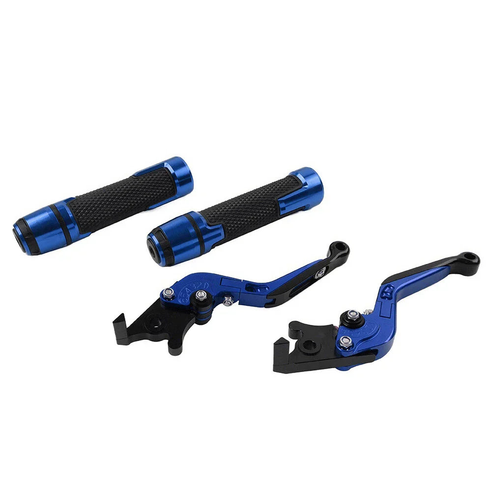 Blue Extendable Brake Clutch Levers Grips Set for Kawasaki Z1000 (2010-2023)
