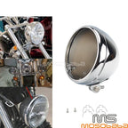 7" Chrome Headlight Housing Round Light Bucket for Harley Chopper Bike