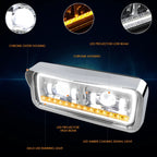 Full LED Projector Headlights Chrome for Kenworth W900/Western Star 4800 (1981–2019)