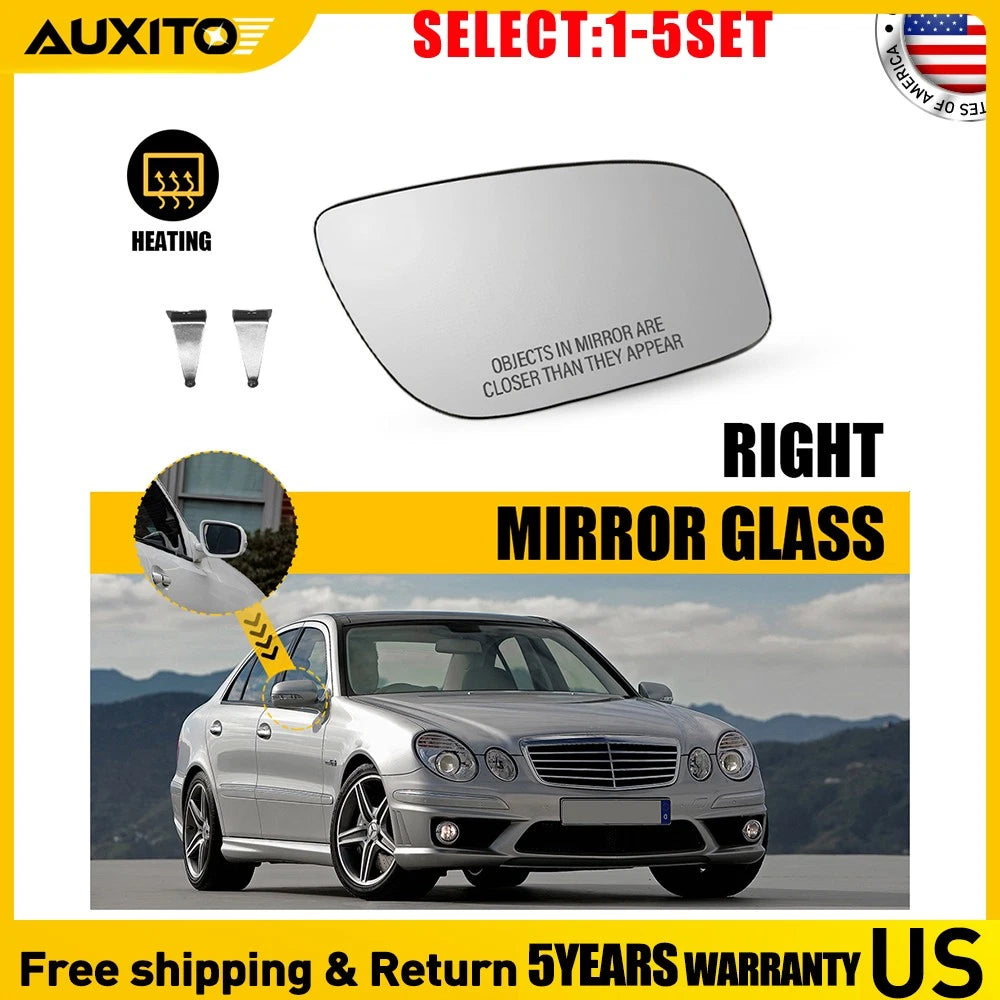 Right Heated Mirror Glass for Mercedes-Benz E280 E320 E350 E550 E63 (2007–2009)