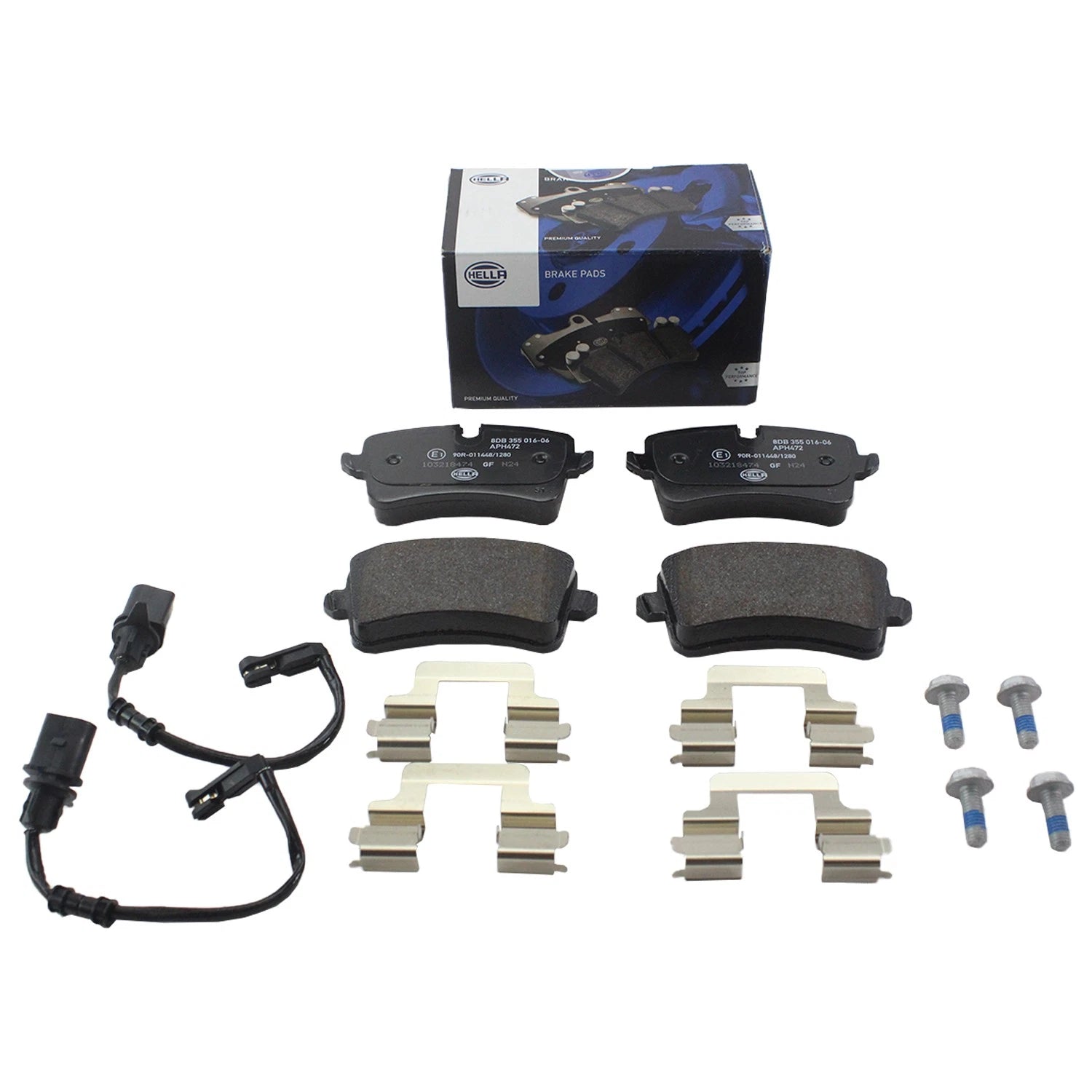 Set of 4 Hella Rear Low-Metallic Brake Pads for Audi A6 A7 Quattro RS7 S6 Porsche Macan (2012–2021)