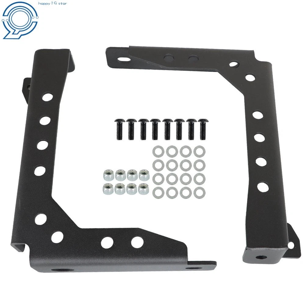 2X Black Steel Bed Stiffener Brackets with Mounting Hardware for Toyota Tacoma (2016–2023)
