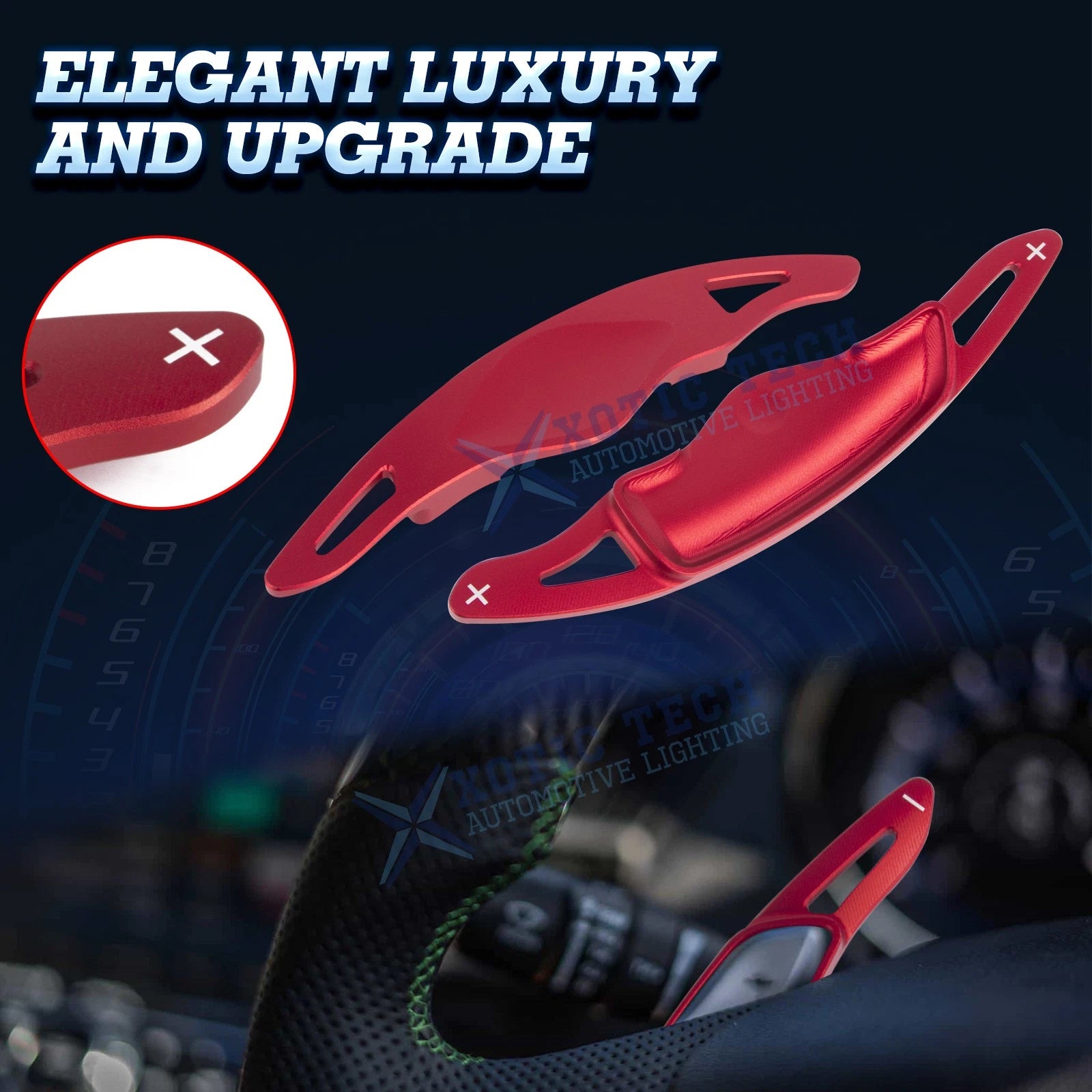 Aluminum Red Paddle Shifter Extensions for Hyundai Genesis G70 (2017-2021)