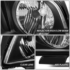Pair Black Housing Clear Corner Headlights for Ford Mustang S197 (2005–2009)